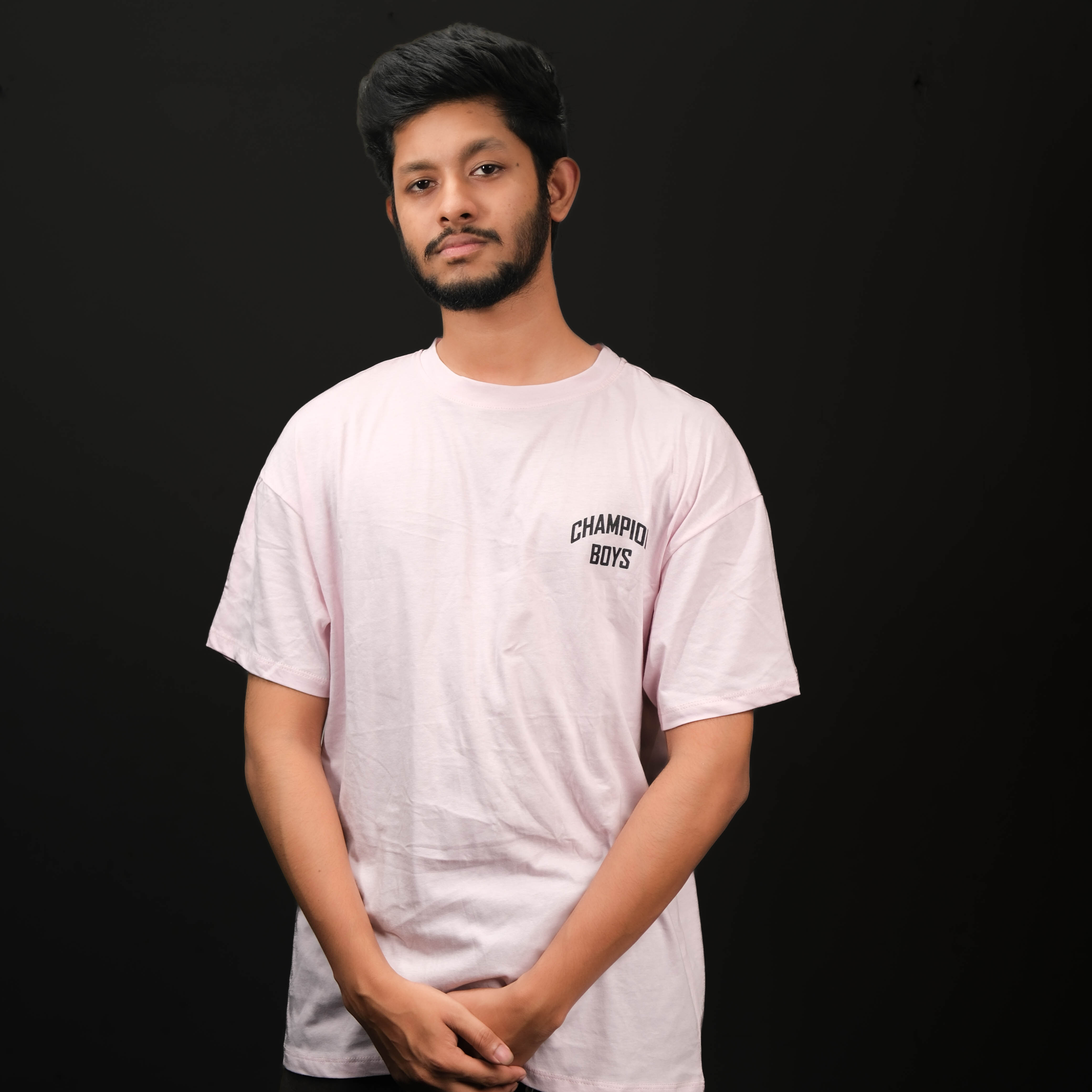 Drop Shoulder T-Shirt (Light-Pink)