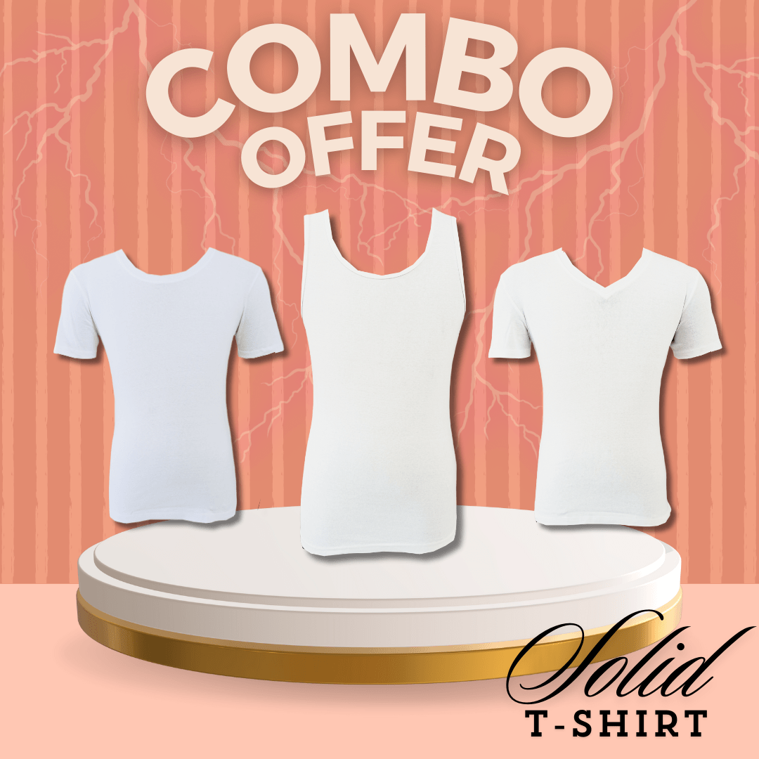 Solid T-Shirt 3 Pcs Combo Offer